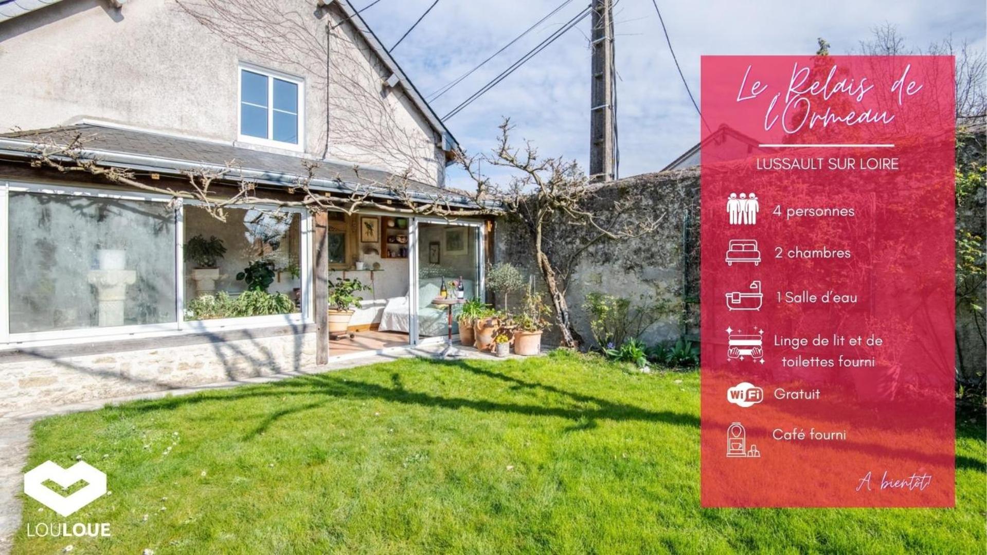 Le Relais De L'Ormeau - Charmant Gite Pour 4 Pers. Lussault-sur-Loire Dış mekan fotoğraf